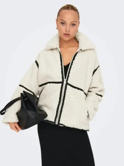 Only naisten teddytakki, ONLPARIS TEDDY JACKET LIFE Valkoinen