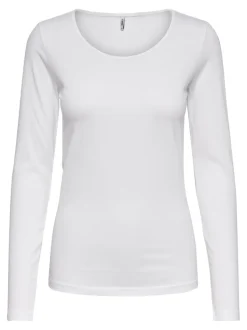 Only naisten trikoopaita, OLNLIVE LOVE LIFE LS TOP Valkoinen