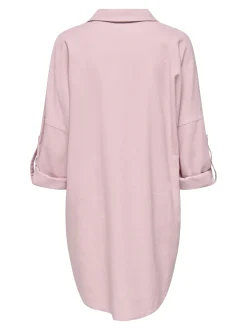 Only naisten tunika, ONLCARO 3/4 LINEN BL TUNIC CC PNT Vaaleanpunainen