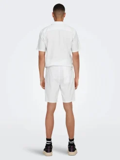 ONSLINUS 0007 COT LIN SHORTS NOOS Bright White