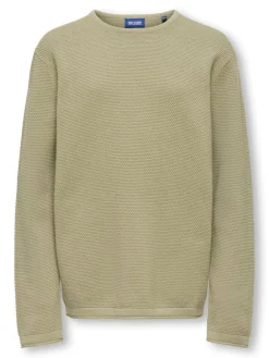 OSJPANTER REG CREW KNIT NOOS BEIGE