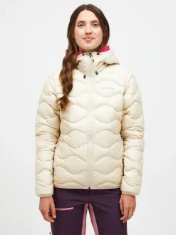 Peak Performance naisten kevytuntivatakki W Helium Down Hood Jacket, luonnonvalkoinen