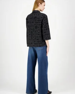 Philosophy Blues Original Naisten Paitapuserot RAO SHIRT, musta kuosi