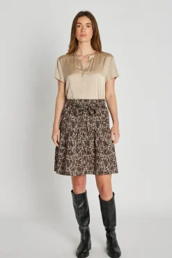 Philosophy Blues Original naisten hame, LANORA SKIRT Ruskea Kuosi