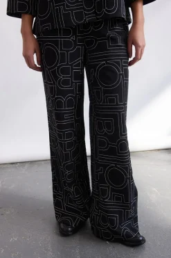 Philosophy Blues Original Naisten Suorat housut Mono Pants, musta kuosi