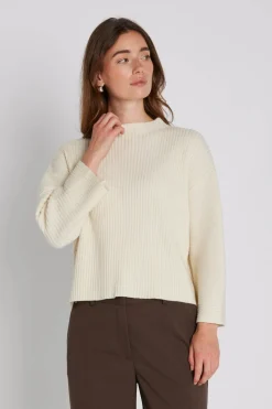 Philosophy Blues Original naisten neulepusero, RIE KNIT Luonnonvalkoinen