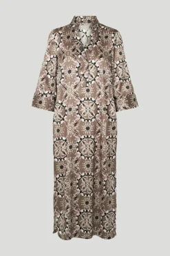 Philosophy Blues Original naisten mekko, SILKY SIMBIA DRESS Ruskea Kuosi