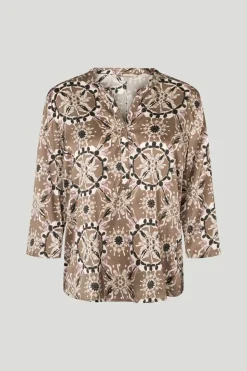 Philosophy Blues Original naisten pusero, SILKY BALI BLOUSE Ruskea Kuosillinen