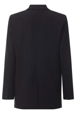 Philosophy Blues Original Naisten Raidallinen Bleiseri, MONLA BROOCH BLAZER Raidallinen Harmaa