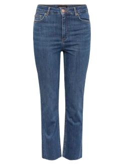 Pieces Naisten Farkut PCDelly Straight HW CR MB184 NOOS Indigo