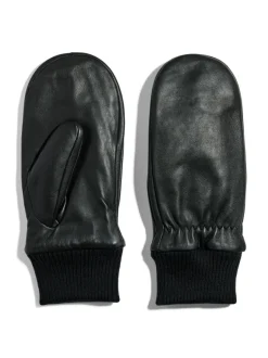Pieces Naisten Nahkahanskat, PCNELLIE NEW LEATHER MITTENS NOOS Black