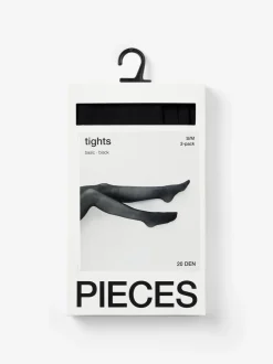 Pieces Naisten Sukkahousut NIKOLINE 20 DEN 2PACK TIGHTS Musta