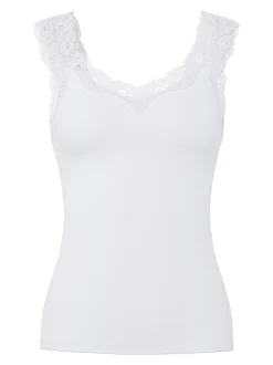 Pieces naisten toppi PCBARBERA LACE TOP JRS NOOS, valkoinen