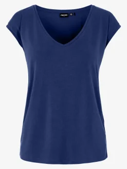 Pieces, Naisten T-paita, Pckamala Tee Noos Bc Tummansininen