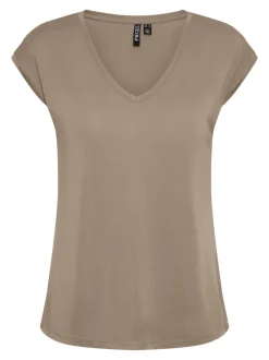 Pieces, Naisten T-paita, Pckamala Tee Noos Bc Vaalea Beige