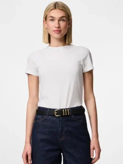 Pieces naisten vyö, PCLEA JEANS BELT Black Black W/Gold