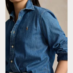 Polo Ralph Lauren farkkupaita, LS CRLTE ST-LONG SLEEVE-BUTTON FRONT SHI Indigo