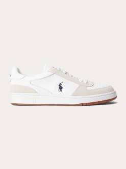 Polo Ralph Lauren kengät, CRT LEATHER SUEDE SNEAKER Luonnonvalkoinen