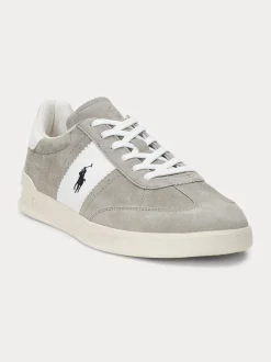 Polo Ralph Lauren kengät, HRT AERA SUEDE SNEAKER Vaaleanharmaa