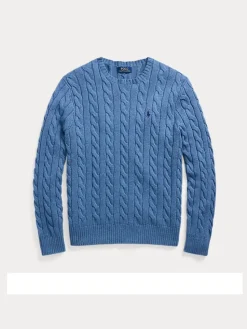 Polo Ralph Lauren Miesten Neulepusero, K CABLE KNIT COTTON SWEATER Vaaleansininen