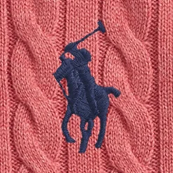 Polo Ralph Lauren miesten neulepaita Cotton Cable LS Drive Pullover, vaaleanpunainen