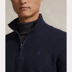 Polo Ralph Lauren miesten neule, POLO HALF ZIP Tummansininen