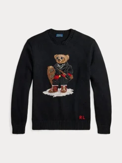 Polo Ralph Lauren miesten neulepusero Holiday Polo Bear, musta