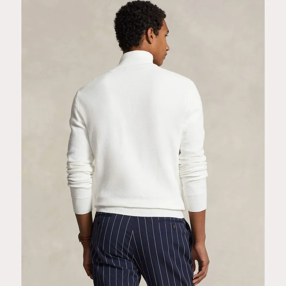 Polo Ralph Lauren miesten neule, POLO HALF ZIP Valkoinen