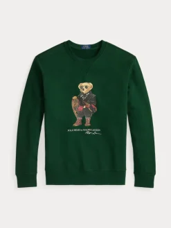 Polo Ralph Lauren miesten collegepaita Long Sleeve Polo Bear Fleece Sweatshirt, tummanvihreä