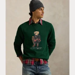 Polo Ralph Lauren miesten collegepaita Long Sleeve Polo Bear Fleece Sweatshirt, tummanvihreä