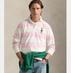 Polo Ralph Lauren miesten ruggeri, CLASSIC FIT POLO BEAR JERSEY RUGBY SHIRT Pinkki