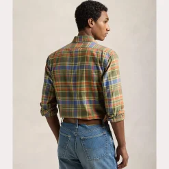 Polo Ralph Lauren miesten kauluspaita, LONG SLEEVE-SPORT SHIRT Vihreä Ruutu