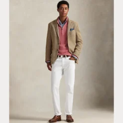 Polo Ralph Lauren miesten neulepaita Cotton Hlaf Zip Pullover, pinkki