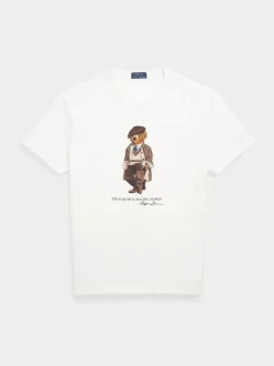 Polo Ralph Lauren miesten t-paita, CUSTOM SLIM FIT POLO BEAR JERSEY TSHIRT Valkoinen