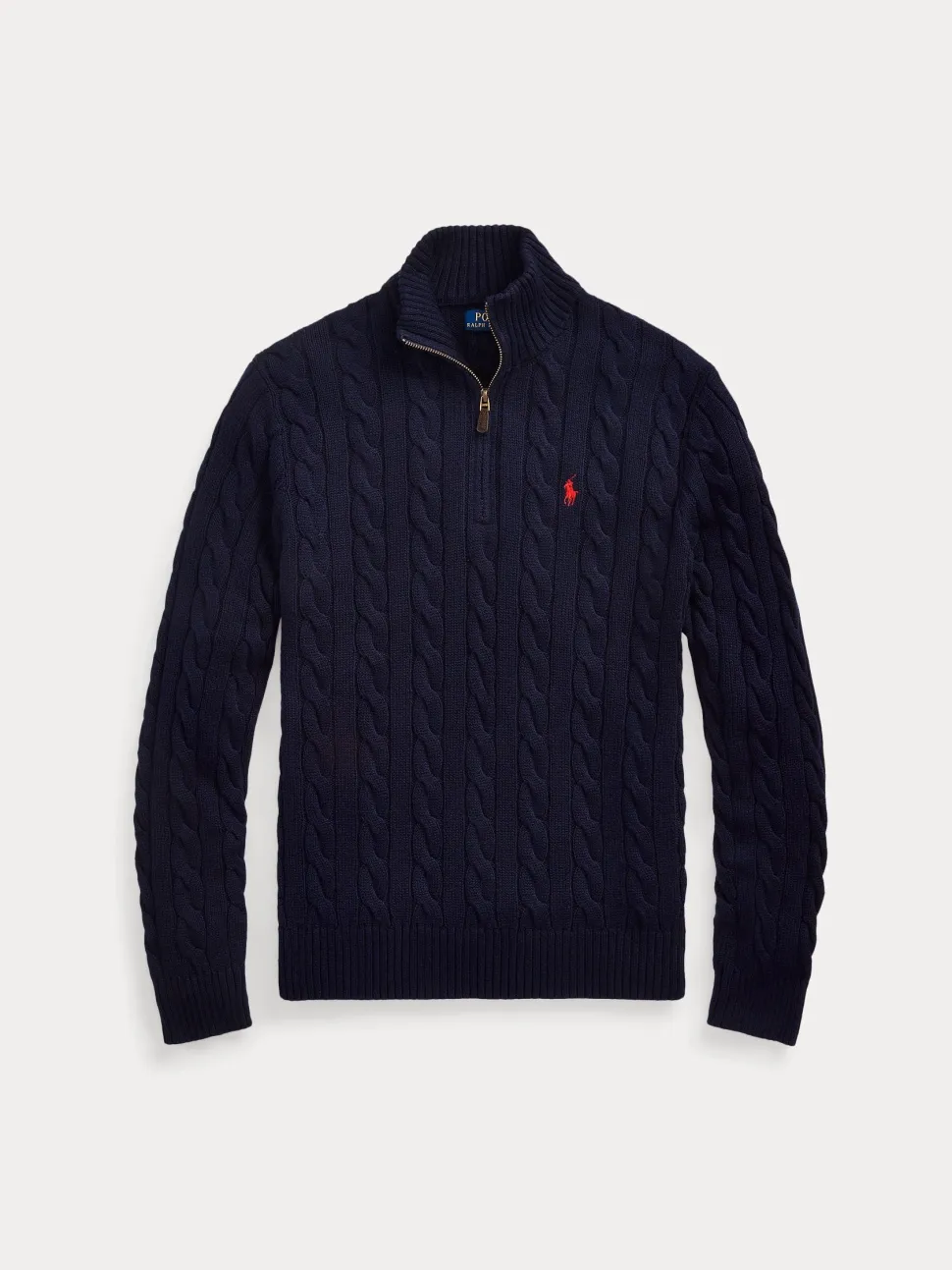 Polo Ralph Lauren miesten neulepusero Cotton Cable LS Driver Half Zip Pullover, tummansininen
