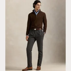 Polo Ralph Lauren Miesten Neulepusero LS HZ PP-LONG SLEEVE-PULLOVER, tummanruskea