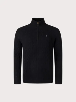 Polo Ralph Lauren Miesten Neulepusero, CABLE-KNIT WOOL-CASHMERE SWEATER Musta
