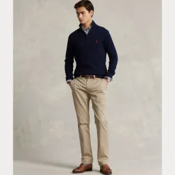 Polo Ralph Lauren miesten neule, COTTON HALF ZIP PULLOVER Tummansininen