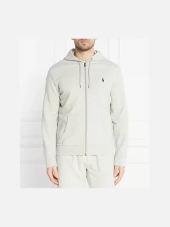 Polo Ralph Lauren Miesten Huppari, DOUBLE KNIT HOODIE FULL ZIP ATHLETIC Keskiharmaa