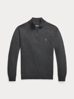 Polo Ralph Lauren Miesten Neulepusero LS HZ PP-LONG SLEEVE-PULLOVER, tummanharmaa