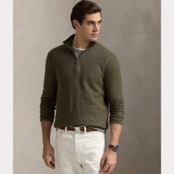 Polo Ralph Lauren miesten neule, POLO HALF ZIP Khaki