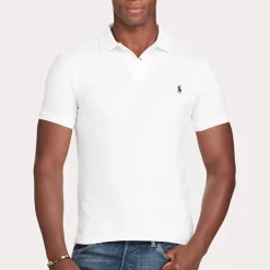 Polo Ralph Lauren miesten pikeepaita, SLIM FIT MESH POLO Valkoinen