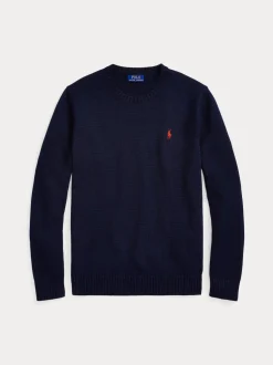 Polo Ralph Lauren Miesten Neulepusero EMBROIDERED LOGO KNITTED JUMPER, tummansininen