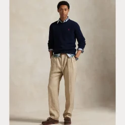 Polo Ralph Lauren Miesten Neulepusero EMBROIDERED LOGO KNITTED JUMPER, tummansininen