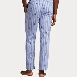 Polo Ralph Lauren miesten pyjamahousut K PJ Pant Sleep Bottom, raidallinen sininen