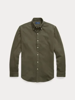 Polo Ralph Lauren miesten kauluspaita Long Sleeve Sport Shirt, tummanvihreä