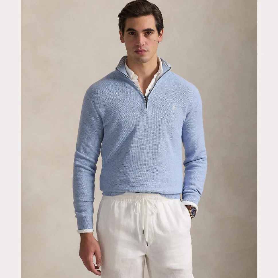 Polo Ralph Lauren miesten neule, POLO HALF ZIP Keskisininen