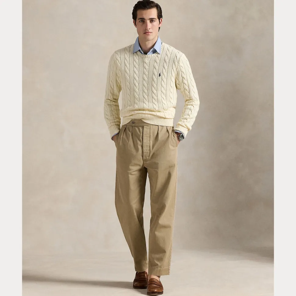 Polo Ralph Lauren miesten neule, LS DRIVE LONG SLEEVE PULLOVER Valkoinen