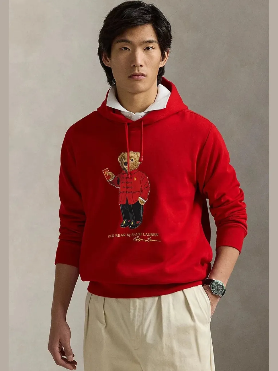 Polo Ralph Lauren Miesten Huppari, POLO BEAR HOODIE LUNAR NEW YEAR Punainen