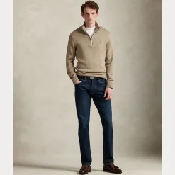 Polo Ralph Lauren miesten neule Cotton Half Zip Pullover, beige